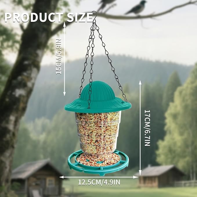 Small Bird Feeder - Durable Plastic Design, Easy Fill & Clean, Attracts Finches & Songbirds, Great for Outdoor Use in Yards, Porches and Decks