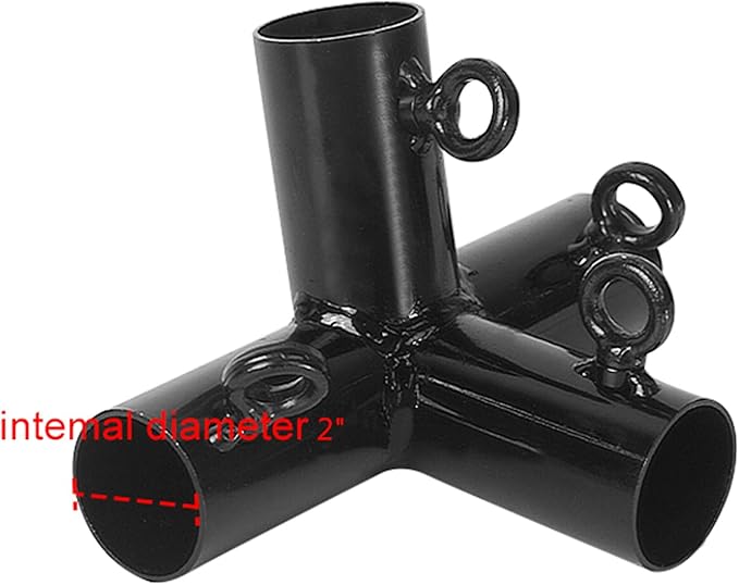 Aoneky 2'' Flat Roof Corner Canopy Fitting Couplers Kit - Frame Carport Connectors (6 Legs Kit)
