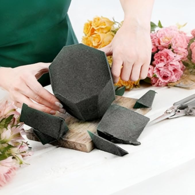 Reusable Floral Foam Blocks for Artificial Flower Arrangements, Weather Resistant, 8 Pieces, 4x4x3 Inch, for Outdoor Wedding Home Decor (8, 4 x 4 x 3'')