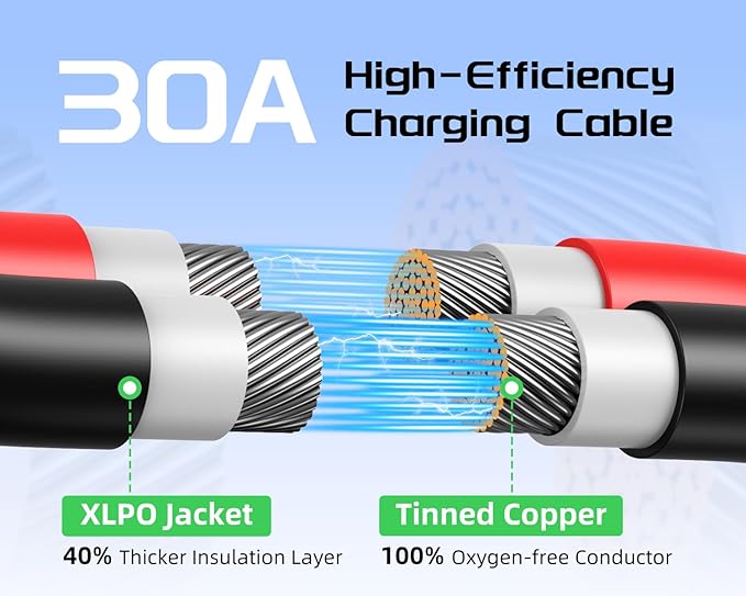 Bateria Power 10 Feet Solar to XT60 Extension Cable, 12AWG Solar Panel Connector to XT60 Charge Adapter for Connecting to Portable Power Station, RV, EcoFlow, Anker, BLUETTI & Generator
