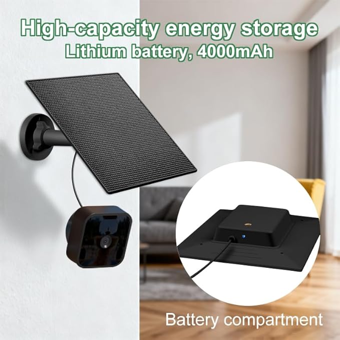 B-Link Camera Solar Panel, Compatible with B-Link Out Door 4(4th Gen), B-Link Outdoor(3rd Gen) XT3, B-Link XT2/XT Camera, B-Link Outdoor Camera, Build-in 2000mAh Rechargeable Battery (1Pack)