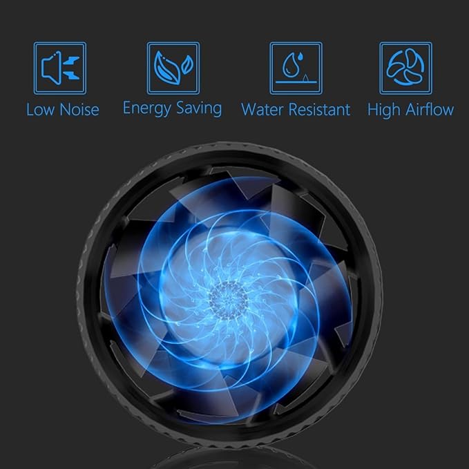 Hon&Guan 3 Inch Inline Blower Fan with Speed Controller 120 CFM with 20W Ultra-Low Power and Low Noise