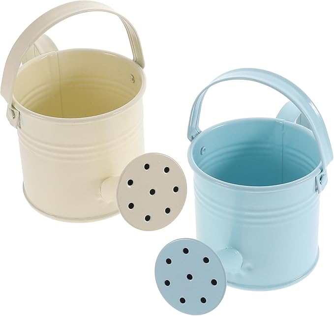 Small Watering Can Toddler Iron Sprinkle for Outdoor Plants, Kids Metal Mini Watering Pot for Gardening Yarde Home Plants Flower (Mixed Style)