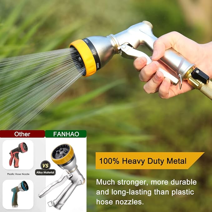 FANHAO Heavy Duty Fireman's Hose Nozzle+Garden Hose Nozzle Sprayer