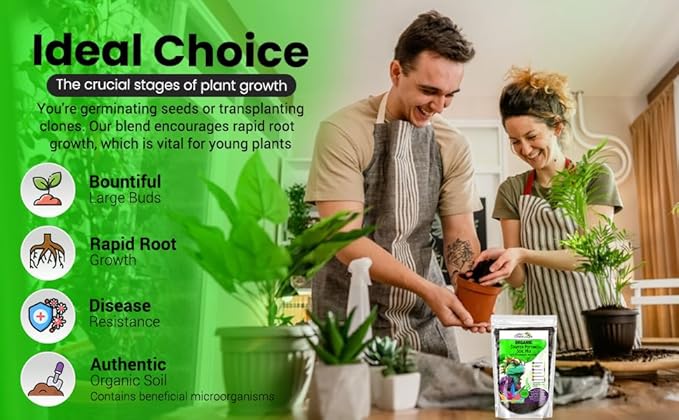 Organic Seed Starter Soil – Seed Starting Mix with Mycorrhizal Fungi – Natural Root Stimulator – Potting Soil for Vegetables and Herbs (5 QUARTS)