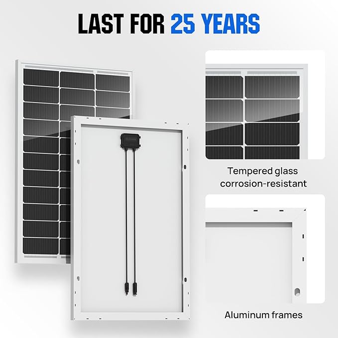 ECO-WORTHY 100 Watt Solar Panel 18 Volt Monocrystalline Solar Panel High Efficiency Module RV Marine Boat Caravan Off Grid