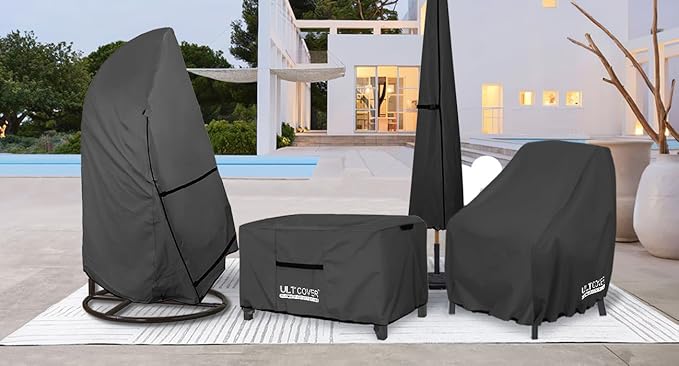 ULTCOVER Outdoor Coffee Table Cover, Waterproof Rectangular Patio Small Side Table Cover 50x30x18 inch, Black