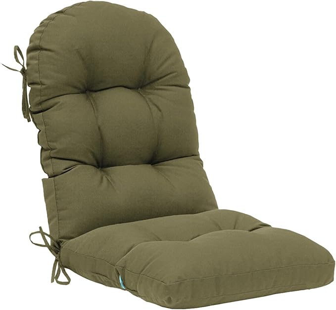 QILLOWAY Outdoor High Back Chair Cushion for Adirondack, All Weather Rocking Chair Cushions Thick Padded Replacement for Patio Furniture,Sage