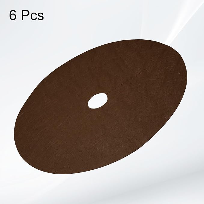 HARFINGTON 6pcs Tree Mulch Ring 24.4 Inch Non-Woven Round Tree Protector Weed Barrier Mat Plant Cover Rings for Weed Grass Control Root Protection, Brown