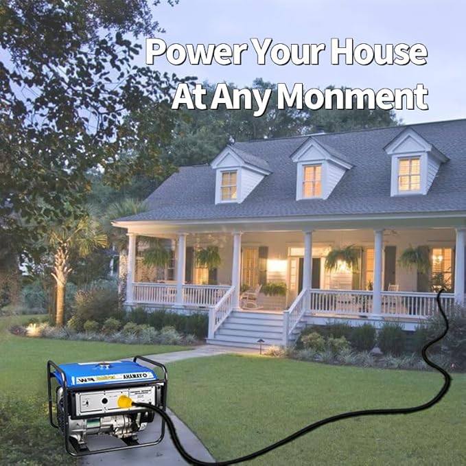 50 Amp 12FT Generator Cord and Power Inlet Box Combo Kit NEMA 14-50P Male to SS2-50R & CS6364 Twist Locking with Inlet Box for Generator and RV Camper to House Shore Power Connector