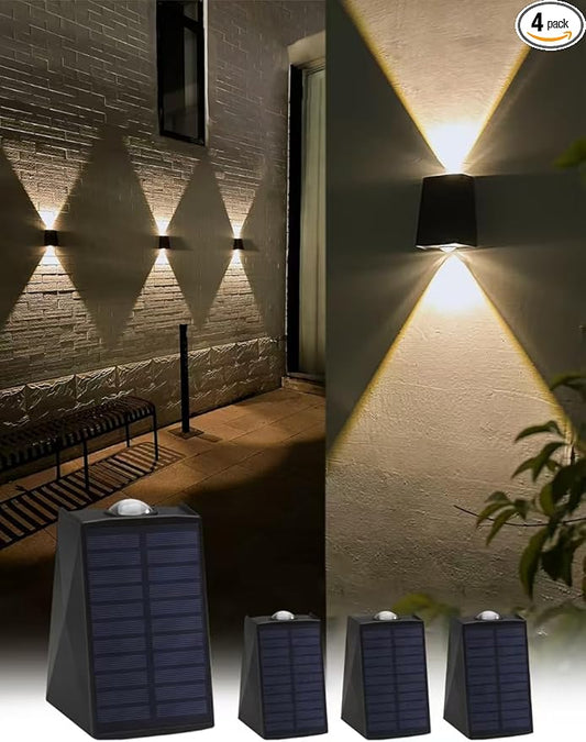 Mrzxy Solar Lights Outdoor Waterproof Up and Down Solar Wall Lights Outdoor Dusk to Dawn for House, Garage, Exterior, Sconce