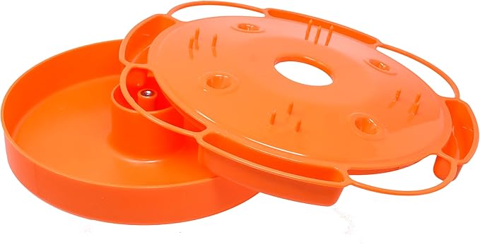 Songbird Essentials Ultimate Oriole Feeder, 32 oz, Orange, Holds Nectar, Jelly & 4 Orange Halves, Built-in Ant Moat