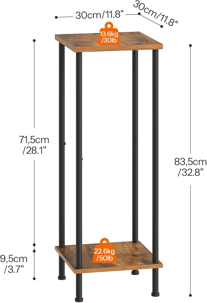 HOOBRO Plant Stand Indoor with Grow Lights, 47.2" Tall Metal Plant Shelf and Plant Stand Indoor, 2 Tier 32.8" Tall Corner Plant Shelf Bundle, BF09DHJ01-BF14HJ01