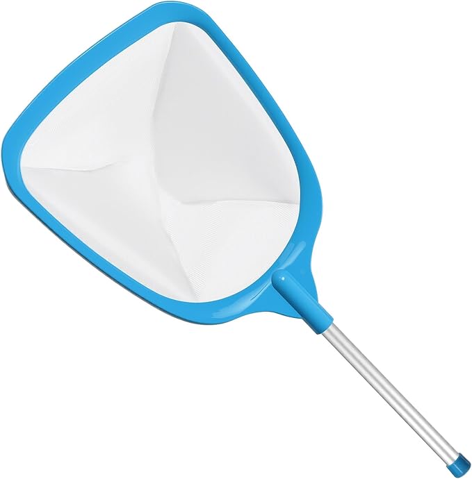 Tavaleu Pool Skimmer Net,Deep Pool Leaf Net with Reinforced Frame, Large Capacity Rake Net for Cleaning, Debris Pickup Removal