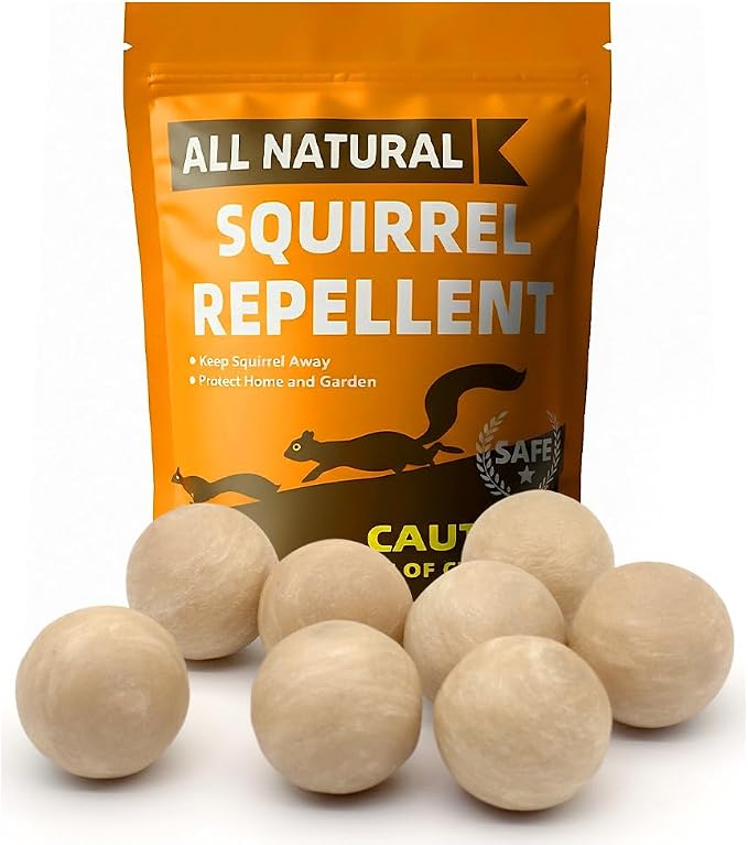 AJOQFKTD Squirrel Repellent Outdoor, Squirrel Repellent for Attic, Chipmunk Repellent Outdoor, Keep Squirrels Out of Potted Plants, Squirrel Deterrent for Garden, 60 Days Protection - 8 Packs