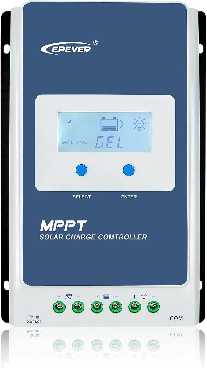 EPEVER MPPT Solar Charge Controller 10A 12V 24V Auto, Max PV 100V Solar Panel 130W/260W Charger Regulator Common Negative Ground for Gel AGM Flooded Sealed LiFePO4 Battery