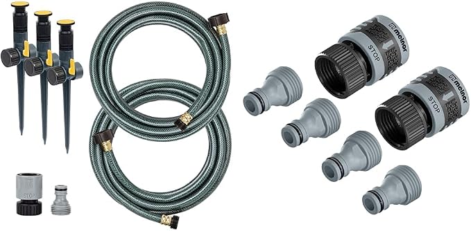 Melnor 65191AMZ Adjustable Spike Sprinkler and 65175AMZ Quick Connect Set Bundle
