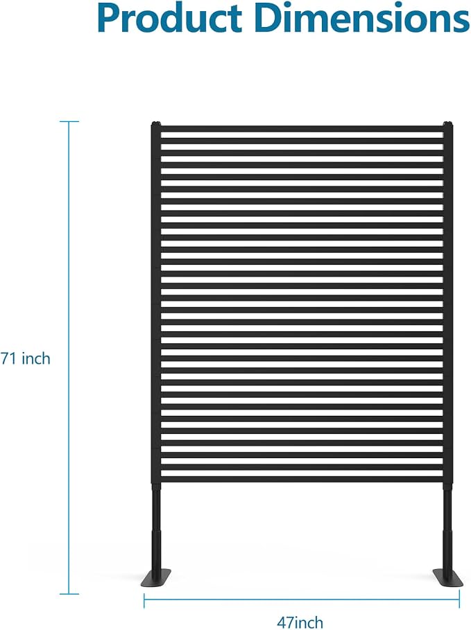 GarveeLife Metal Privacy Screen Outdoor, 47x71 Inch Panels for Outdoors, Freestanding Rust-Resistant Decorative Fence for Balcony, Yard, Garden, Patio, Brown Weatherproof Privacy Fencing