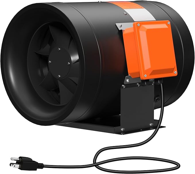 14 Inch Inline Duct Fan, 2450 CFM Duct Fan Constant Speed - Ventilation Exhaust Fan for Heating Cooling Booster, Grow Tents, Hydroponics, NSK/SKF bearings, ETL Listed