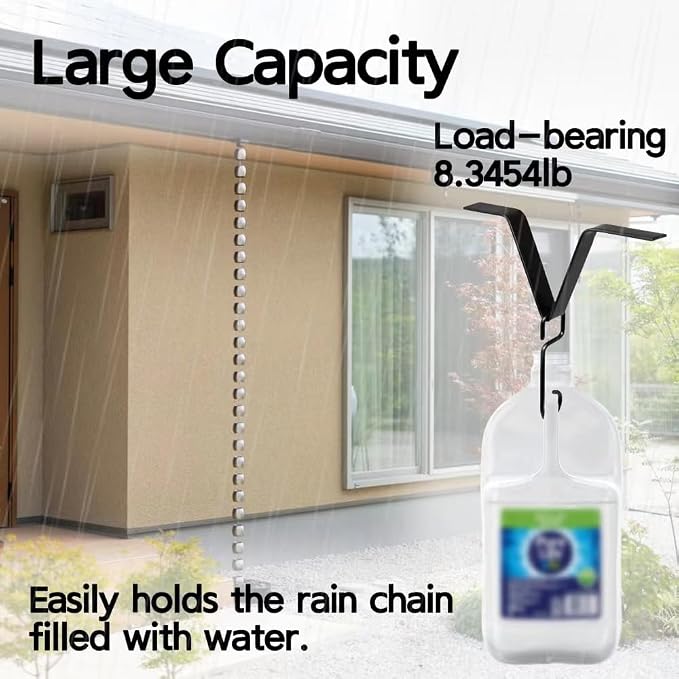 Rain Chain Gutters Adapter Clip for Outside V Style Copper Hook Hanger Iron Connector for Rain Chimes Downspout Outside Hardware Rain Catcher System Installation Accessories for Garden & Yard Summer.
