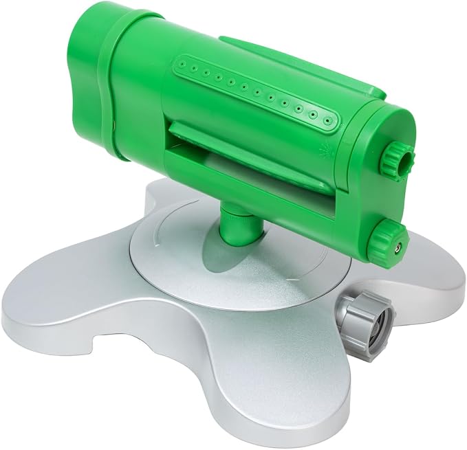 RESTMO Turbo Oscillating Sprinkler, Irrigation Sprinklers for Large Yard | 360°Rotating & Ultra-Stable Base,Adjustable Flow & 4-Way Manual Watering Patterns,Sprinkler Ideal for Plants,lawns & gardens