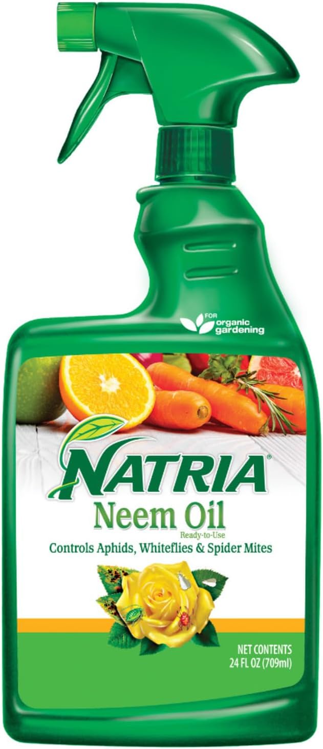 Natria Neem Oil Spray for Gardening - Ready-to-Use - Pest Control & Disease Control - Use for Houseplants and Home Gardens - 24 oz Bottle