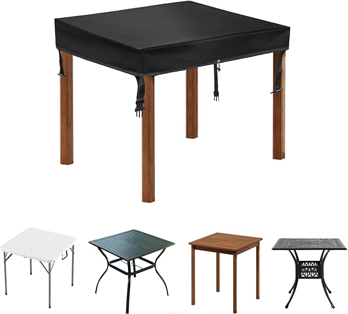 SUNICO Square Patio Table Cover (36" L x 36" W x 6" H), Square Otudoor Table Cover for Patio Table & Dining Table & Picnic Table.Waterproof, Windproof, Stain-Resistant, Durable Table Cover