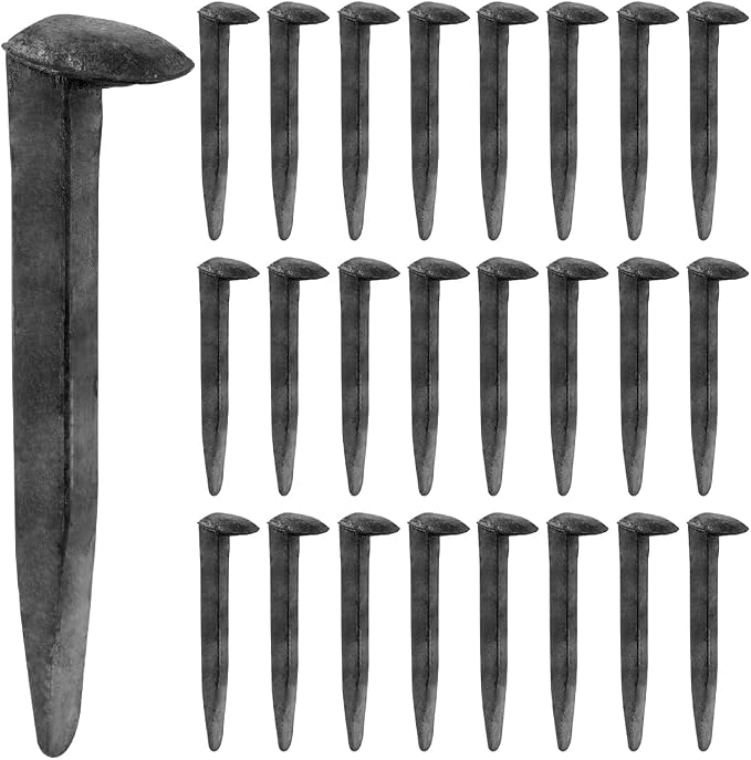 24 PCS Railroad Spikes, 4.72 Inches Carbon Steel Rail Road Spike for DIY Projects Art Crafts Home Decorations, Heavy Duty