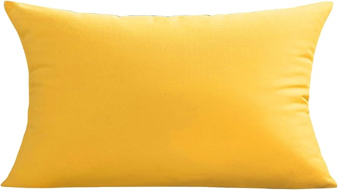 VAKADO 12x20 Lumbar Outdoor Waterproof Throw Pillow Covers Set of 2 Decorative Outside Patio Furniture Cushion Cases Decor for Bench Porch Couch Tent,Yellow
