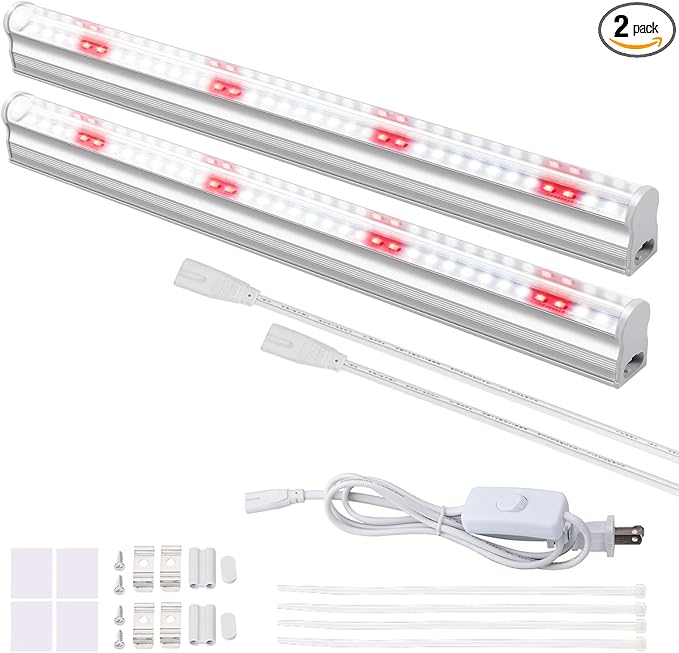 LED Grow Light Bars for Indoor Plants, Sunlight Grow Lamp Full Spectrum Growth Light Strip for Greenhouse Plant Grow Shelf