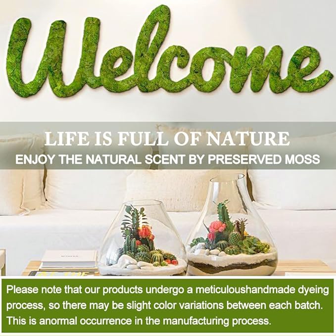 Preserved Reindeer Moss 17.6 OZ Blue Natural for Crafts, DIY Gift Christmas Decor, Wall Art, Potted Plants, Floral Fake Moss for Easter Table Decor Wedding Decorative(1.1 LB, Blue)
