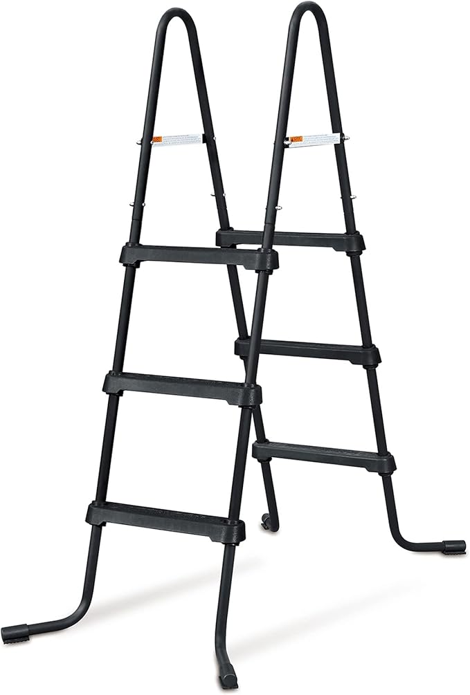 Funsicle SureStep 3 Step Lightweight Steel Outdoor Above Ground Swimming Pool Ladder with Non Slip Feet for Outdoor Use, Black