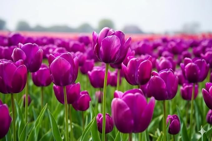 Pre-Chilled Purple Flag Tulip Bulbs, (6 Bulbs)