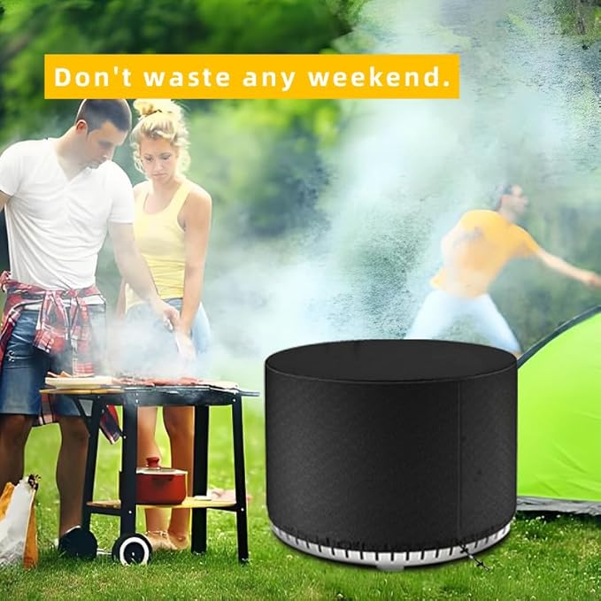 Fire Pit Cover Round for Solo Stove Yukon 27 inch-30 inch, Waterproof Smokeless Fire Pit Cover, Fits for Gas/Table/Bowl Fire Pits - 30 inch D X 18 inch H