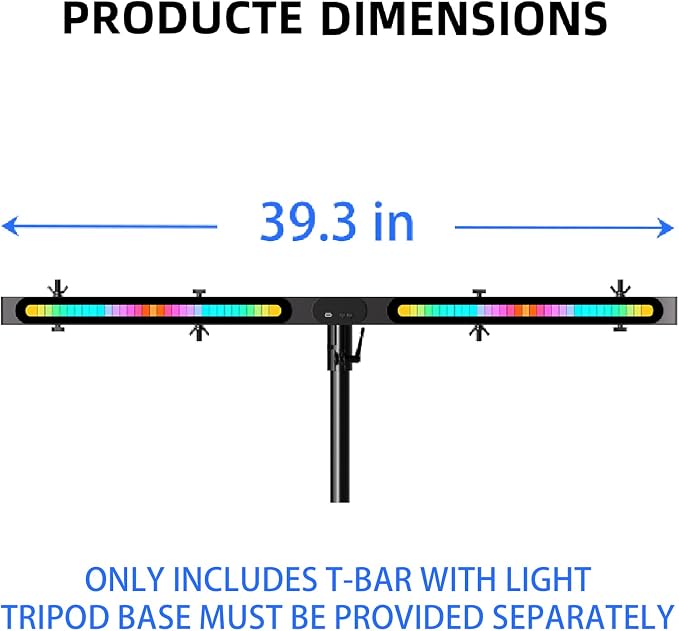 DJ Light T-Bar Extension Cross Bar, 39.3 Inch 12 in 1 Rechargeable DJ Lighting for Par Can Strobe Light, for Stages, Banquet, Party, Suitable for 35mm Diameter Pole (Stand Not Include)