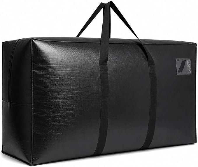Extra Large Storage Duffle Bags, Jumbo Moving Tent Storage Bags, Foldable Big Black XXL Duffle Bag for Travel, 56x27x15inch - 1PACK