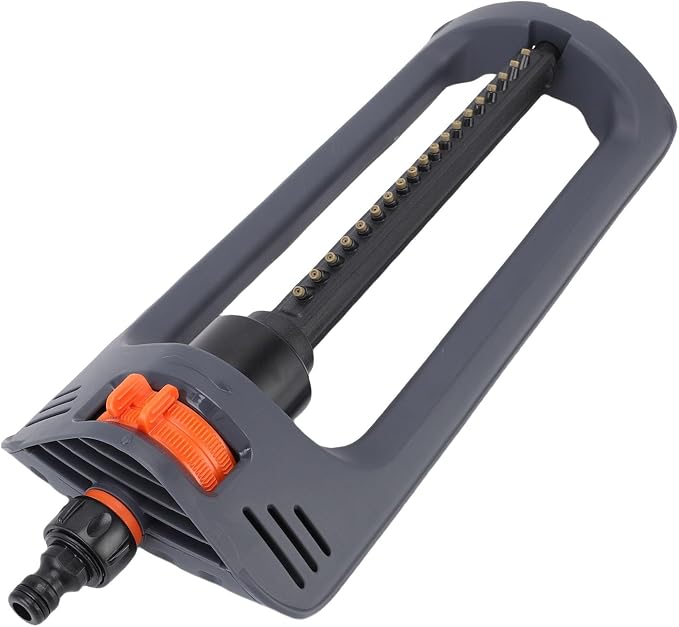Generic Precision Garden Oscillating Bar Sprinkler,Lawn Sprinkler with Weighted Base,19 Holes Garden Water Oscillating,4 Spray Modes Covers Up to 4000 Sq Ft for Lawn