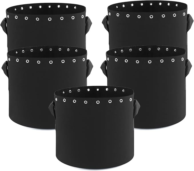 5 Gallon Plant Grow Bags 5-Packs with Holes,Thichkened Non-Woven Aeration Fabric Pots with Handles - Reinforced Weight Capacity