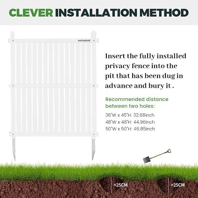 Air Conditioner Fence 2 Panels, 50" W x 50" H Outdoor Trash Can Fence, Easy Assembly Decorative Privacy Screen for AC Units & Pool Equipment