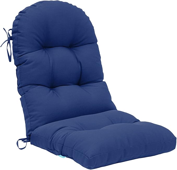 QILLOWAY Outdoor High Back Chair Cushion for Adirondack, All Weather Rocking Chair Cushions Thick Padded Replacement for Patio Furniture,Navy