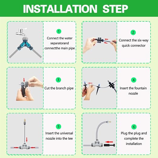98 FT Irrigation System Kit. with 360°Fan-Shaped and Atomizing Nozzle,Can Be Quickly Installed and Disassembled for Garden Plant Flowerpots and Courtyard Watering Systems.