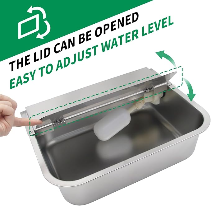Automatic Dog Water Dispenser 8.3L/2.2Gal Auto-Fill Large Pet Water Bowl Hanging Indoor and Outdoor Large Waterer for Horse, Livestock Chickens