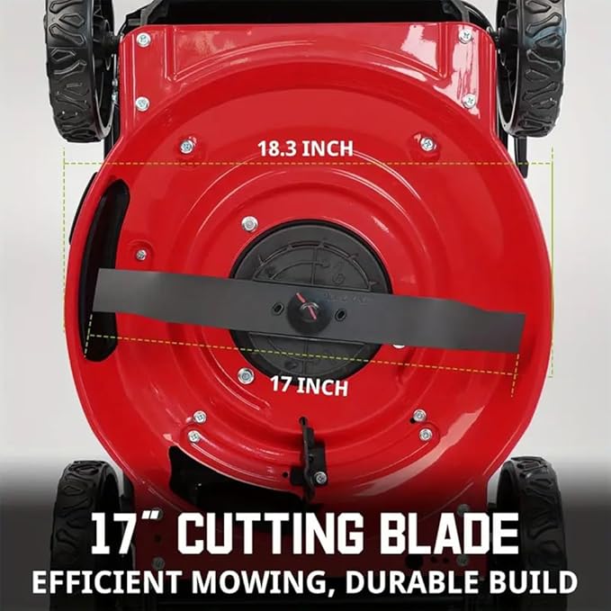 PowerSmart 17" Electric Lawn Mower 40V Cordless Mower, 3-in-1 Brushless Push Lawn Mower with 4.0Ah Battery & Charger, Lightweight, Foldable Handles