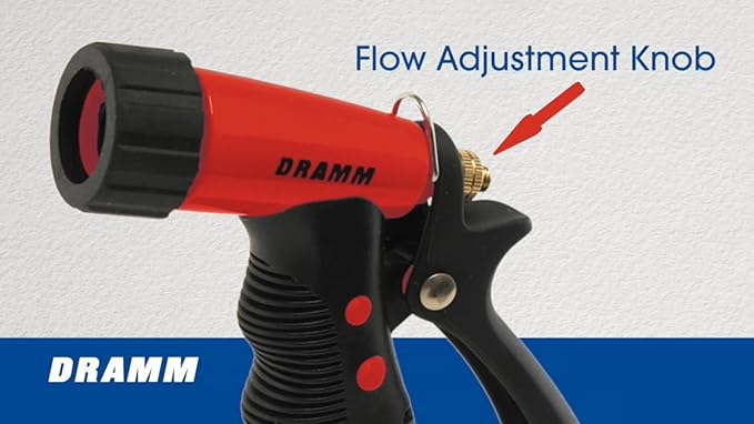 Dramm ColorStorm Premium Pistol Spray Nozzle – Heavy-Duty Adjustable Garden Hose Sprayer with Ergonomic Grip & Variable Water Patterns for Garden, Car, Deck, and Outdoor Cleaning – Blue