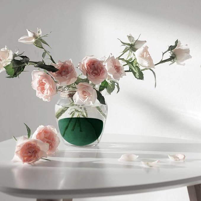 Shihanee 8 Pcs Half Ball Floral Dry Foam Green Round Foam Block Dry Balls Large Flower Craft for Artificial Plant Bouquet Arrangement DIY Craft(7.5 x 3.75 Inches)