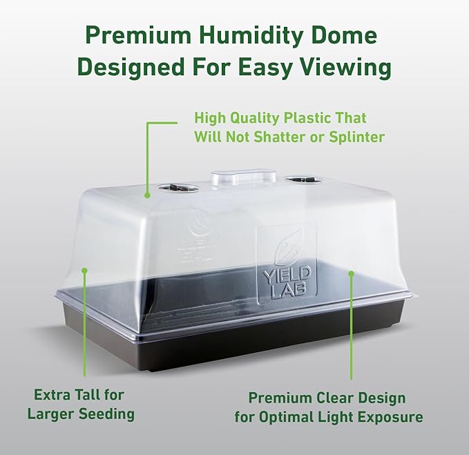 7 Inch Clone Dome - 10 Pack Humidity Vented Domes – Plant Growing Propagation Dome for Seedling, Germination, Soil & Hydroponic Horticulture