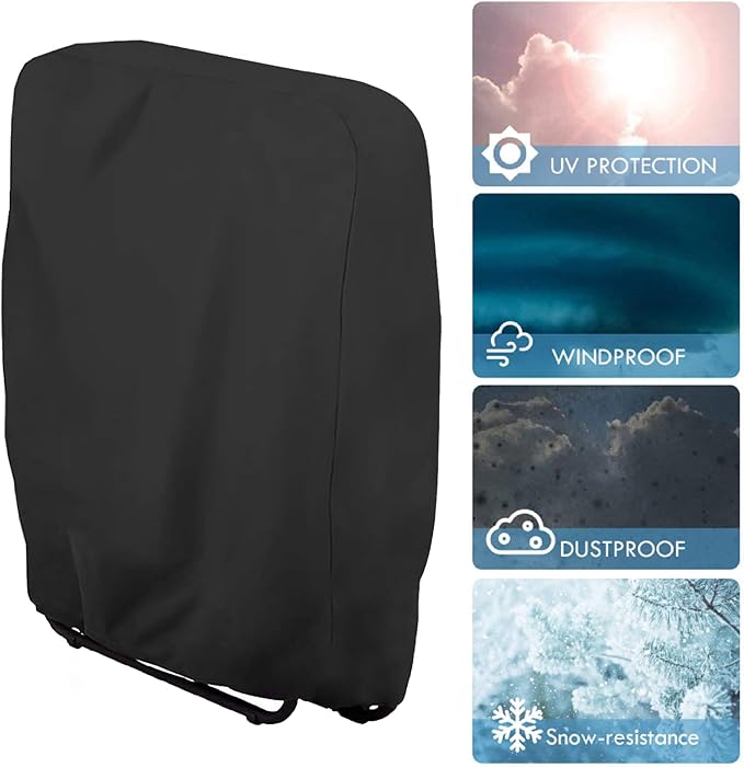 Zero Gravity Chair Covers 2 PCS, Outdoor Zero Gravity Folding Patio Chair Covers Waterproof Dustproof Gravity Chair Cover with Storage Bag(32.3" W x 7.9" D x 36.6" H) (Black)