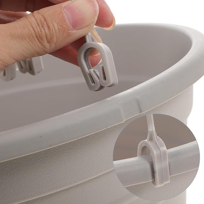 DOITOOL 3 Sets Plastic Hanging Planter Pots Garden Plant Pot, 9.8 Inch Hanging Flowerpot Plastic Nursery Basket Orchid Planter for Outdoor Indoor Garden (Light Grey)