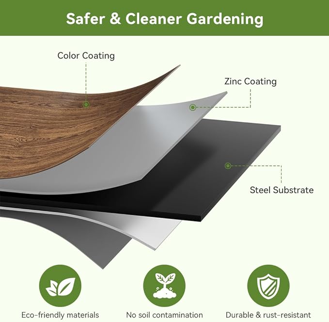COMHOMA 2 Pack Round Raised Garden Bed 2x2x1ft,Galvanized Metal Planter Box Kit for Outdoor Gardening,Vegetable Flower Herb Growing Beds with Gloves Tools,Brown