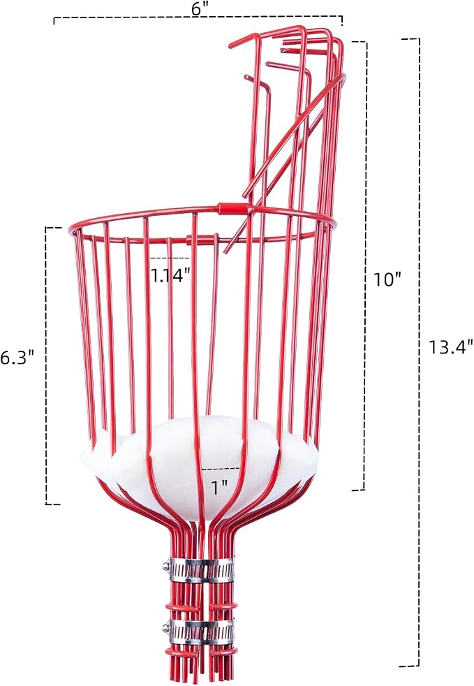 13 Foot Fruit Picker with Basket, 20 Foot High Reach and Easy to Attach Extension Pole for Apple, Orange from Trees (13Ft Fruit Picker)